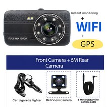 5채널블랙박스 4채널 3채널 화물차 룸미러 패달 블랙박스 자동차 DVR 와이파이 풀 HD 1080P 대시 캠 GPS 트래커 후면보기 카메라 미러 비디오 레코더 나이트 비전 블랙 박, [04] Rear Lens WiFi GPS, [01] 64G TF Card