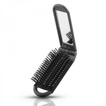 휴대용 접이식 손거울 밍크 쿠션 머리빗, 1개, 단품