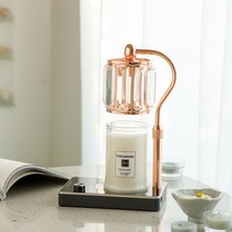 캔들백화점 크리스탈 엘사 캔들워머 + 소이 캔들 세트 라벤더바닐라 370g, 실버(화이트)