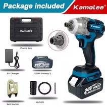 임팩렌치 임팩드라이버 드릴 해머 전동 Kamolee-도구 DTW285 520 N.m 1/2, 7.EU - 1x5.0Ah Plastic Set