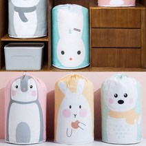 호쿠호니 겨울패딩보관 이불보 정리파우치 패브릭수납함 옷 의류 이사, 이불보관함 핑크