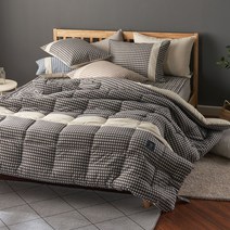 해밀홈 나노화이바 향균 멜란 체크 차렵이불