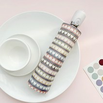 [데일리굿즈]라인 하트 UV 자외선 차단 암막코팅 자동우양산 암막 우양산