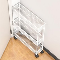 틈새수납장 철재 세탁실 폭좁은 이동식 선반, 14