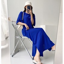 비비드글램 메르시 롱 트임 원피스 3color 루즈핏 빅사이즈