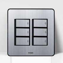 세련메탈 인테리어 실버 6구스위치 방수소켓 간편한설치 TV콘센트 배선 방우형 배전함, 1개