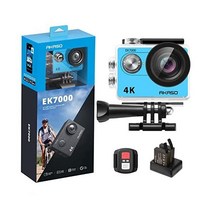 AKASO 4K Wi-Fi 스포츠 액션 카메라 울트라 HD 방수 DV 캠코더 12MP 170도 와이드 앵글 LCD 스크린/리모컨 로얄 블루(EK7000BL), 블루.