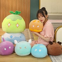 원신 쿠션 슬라임 솜인형 피규어 굿즈 30/40/50센티 캐릭터 큐티 애니 게이밍 바디필로우 봉제 베개 소파 쿠션 등받이 허리 슬림 쿠션 안고자는 컬렉션 기념 선물용, 풀 슬라임