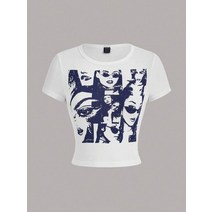 l2023신상l SHEIN ICON 인상 프린트 티 195822