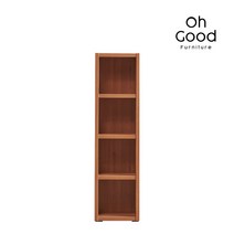 어비스 원목 오픈형 좁은 틈새 책장 4단, 화이트