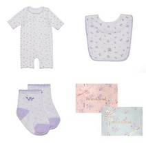 밍크뮤 [밍크뮤]WH)베리뱀부골지7부우주복/턱받이/양말SET