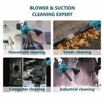 398VF 2 인 1 2200W 접이식 무선 전기 공기 송풍기 흡입 나뭇잎 먼지 클리너 마키타 18V 배터리 장치 청소기, 01 No Battery