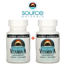 (1+1) 소스내츄럴스 비타민A 10000IU 팔미테이트 아이비전 Source Naturals Vitamin A 100타블렛 2팩