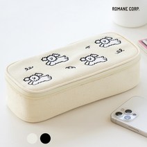 로마네 리틀페퍼 푸들 펜파우치 필통 펜케이스, 크림