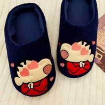 짱구는 못말려 캐릭터 디자인 겨울 부드러운 털 실내화 슬리퍼 거실 실내 룸 집 홈 거실화 원룸 가정용 사무실 층간소음 방지 쿠션좋은, B.블루 짱구 + 프리사이즈230~260