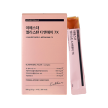 여에스더 엘라스틴 디엔에이 DNA 7X 3세대 먹는 말엘라스틴 콜라겐 젤리 스틱 저분자 피쉬콜라겐 히알루론산 피부 탄력 주름 진피층 이너뷰티 콜라갠 홈쇼핑 방송 에스더포뮬러 정품, 1박스 (2주분), 14포