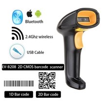 유선 무선 바코드 스캐너 리더기 EVAWGIB EV-W208 무선 2D 바코드 스캐너 EV-B208 1D 2D 블루투스 QR 바코드 리더 EV-DA5 2.4GHz 무선 핸드, EV-B208(CMOS-2D)