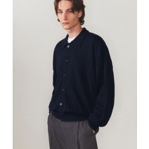 ANOBLIR 오버핏 크롭 카라 가디건 [네이비] OVERFIT CROP COLLAR CARDIGAN [NAVY]