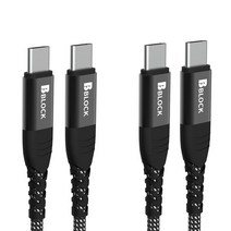 비블럭 CtoC 케이블 PD 60w 초고속 충전 2개입, CtoC 60w 케이블[2.4m+2.4m]