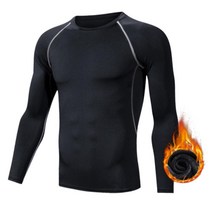 중년아빠 신축성 헬스장 블랙 기모쫄티 헬스장상의 긴팔쫄티 PT