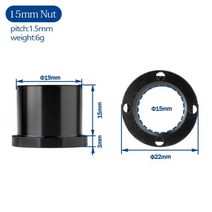 110*15mm 퀵 릴리스 스루 액슬 꼬치 MTB 부스트 포크 용 산악 자전거 알루미늄, 15mm Nut