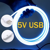 LED 네온플렉스 줄조명 USB 전원 DC 5V 유연한 네온 등 2835 120LED/m 리본 LED 스트립 빛 방수 사인 라이, 01 Blue_05 4 메터
