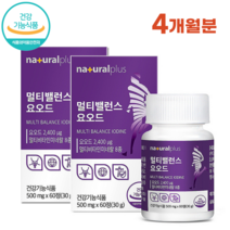 요오드 영양제 60정 2개월분 갑상선 호르몬 합성에 필요 에너지 대사 뼈건강 갑상샘 아이오딘, 2병
