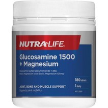 New ZeaLand 직구 Nutra-Life 글루코사민 글루코사민 프리미엄 프로덕트 1500 + 마그네슘 180tablet 1Pack, 수량, 상세참조