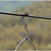 아이언 캠핑 고리 인디언행어 후크 아이언폴 행어 고리 S 카라비너, 블랙