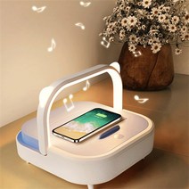 위드즈 디지털 3in1 무선 충전 뮤직 무드등 블루투스 스피커, 블루