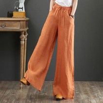 여자 와이드 통넓은 바지 시원한 가을 여행 바캉스 휴양지 룩 데이트 밴딩 와이드 팬츠