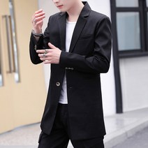 남자자켓 정장룩 롱 슬림핏 싱글 콤비수트