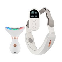 가정용고주파 얼굴리프팅기구 초음파마사지기 4 in 1 ems 업 v 모양 목 난방 진동, 리프팅 키트