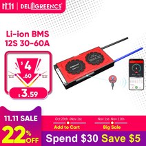 스마트 BMS 블루투스 안드로이드 앱 리튬 이온 배터리 팩 UART CAN RS485 통신 12S 30A 40A 60A 48V 50.4V, [02] 12S 40A, [03] CAN Communication