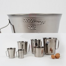 국산 스텐 카페 커피 이유식 우유 계란 요리 라면 밥 물 쌀 용량 손잡이 계량 컵 4종, 500cc
