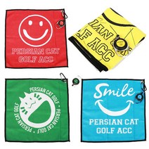 스마일 와이어 릴 극세사 골프타올 볼타올(4컬러), 옐로우