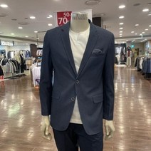 트레몰로 (주)세정 어반 남성 이월 *S/S 여름 사방 스판 가볍고 편한 블루 잔무늬 슬림핏 캐주얼 자켓 -7881