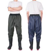 맥스메가다인 해루질 낚시 모내기 갯벌 웨이더 바지 허리 장화, 255, 카키