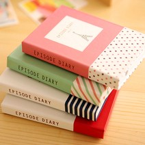 휴대용 포스트잇 실용 점착식 메모지 다이어리형 볼펜포함, 핑크도트