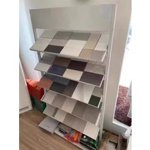 타일보드 샘플 진열대 선반 견본 스탠드 유리 색상 금속 석재 목재 전시 랙, 1개, 화이트107x150