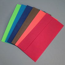 메리토리오 고급칼라봉투 (220x105mm) 10매묶음, 밍크지120g (주홍색)