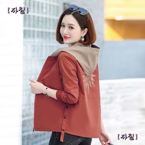 자칠 중년 여성 점퍼 마담의류 후드 자켓 40대 50대 scs17