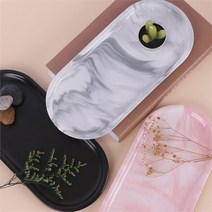 갓샵 타원 마블 대리석 트레이 3color, one colour/핑크