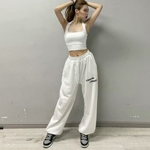 힙합 스트릿 댄서 긴 트레이닝 바지 댄스부 무대 공연 춤 의상 댄스걸 조거 블랙 화이트