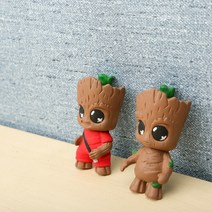 그루트 석고방향제 차량 자동차 선물 송풍구 인테리어, 12옷벗은그루트 로즈데방