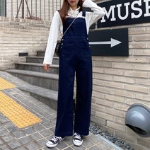 바잉몰 여성 외출준비끝 멜빵바지 빅사이즈 데님 점프슈트 오버롤 일자멜빵 와이드멜빵 팬츠 77 88 99