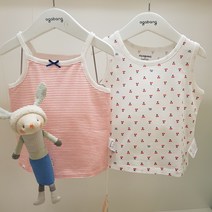 아가방 23 여름 봄 베이비페어! 하나가격으로 두개 세트 1+1 나시 민소매 티셔츠 인줄 런닝 왜케 이쁜거야 아가방 속옷 캡쑝! 민소매 끈소매 같이 구성도 캡 유아런닝