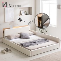 인홈 라온 헤드수납 LED 저상형 침대, 슬림형, 그레이