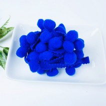 핀쿠션 컬러방울 모노 폼폼레이스, 블루