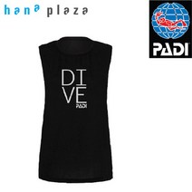 PADI 패디 스쿠버다이빙 다이브 탱크 티셔츠, 블랙, M, 블랙